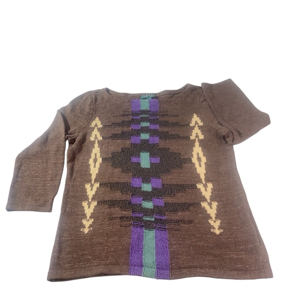 Ralph Lauren Brown and Purple Sweater - Picture 2 of 10